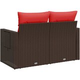  Vrtna sofa s jastucima za 2 osobe, smeđa, poliratan | Eponuda.com