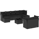  10-dijelni set vrtnih sofa s jastucima crni od poliratana | shoptok.hr