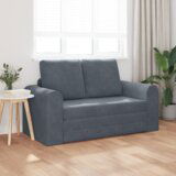 vidaXL Floor Sofa Bed 2-v-1 Temno siva 148x71x83 cm Velvet | Shoptok.si