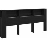 Glava kreveta s ormarićem Crni hrast 220 x 18,5 x 102,5 cm | shoptok.hr