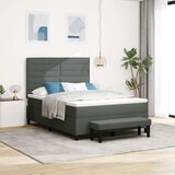 Box Spring Postelja z Vzmetnico in Klubsko Mizo Temno Siva 140x200 cm Tkanina, (22080775) Cene