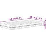  Madrac od pjene bijeli 80x210 cm tvrdoća H2 H3 | shoptok.hr