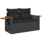  7-dijelni set vrtnih sofa od poliratana s jastucima crni | shoptok.hr