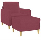  Fotelj s stolčkom za noge vinsko rdeč 60 cm blago | Shoptok.si