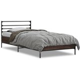 Furnova Posteljni okvir rjav hrast 90x190 cm inženirski les in kovina, (21935372) | Shoptok.si