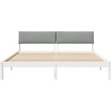  Okvir kreveta s uzglavljem Bijela i svijetlosiva 200 x 200 cm | Eponuda.ba
