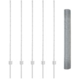 vidaXL Pocinčana žičana ograda sa 10 U stupova srebrna 1.2x10 m čelik | shoptok.hr