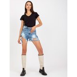 BASIC Feel Good Black cotton v-neck t-shirt Cene