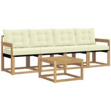 vidaXL Zunanja garnitura za sedenje z blazino 5 pcs Bela in krem, (5000282473) | Shoptok.si