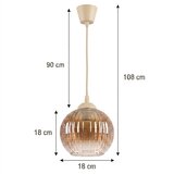 Brilagi LED luster na sajli R GLASS 1xE27/60W/230V prečnik 18 cm bež/dimljeno-braon | Eponuda.com