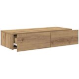 vidaXL Stenska polica s predali artisan hrast 80x33x17 cm inž. les, (5000200522) | Shoptok.si