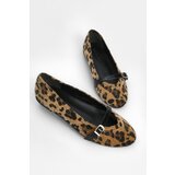 Marjin Women's Banded Flats Flats Leopard Scalloped Cene