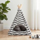  Pesji šotor z blazino Bela in siva 40 x 40 x 50 cm Poliester, (5000217164) | Shoptok.si
