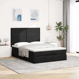 vidaXL Otomanski posteljni okvir z vzmetnico črn 140x190 cm blago | Shoptok.si
