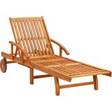 Maison Chic Vrtni Ležalnik - Sončna ležalnik z blazino trden akacijev les, (22043279) | Shoptok.si