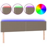  LED uzglavlje smeđesivo 200x5x78/88 cm od tkanine | shoptok.hr