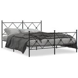 Metalni okvir kreveta uzglavlje i podnožje crni 150x200 cm | shoptok.hr