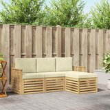  Set vanjskih sofa 4 pcs Bijela i krem 189,5 x 122,5 x 73 cm | shoptok.hr
