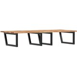  Zidna polica za umivaonik od čelika i masivnog bagremovog drva Smeđa 120 x 60 x 2 cm | Shoptok.si