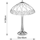  Endon 64177 - Stona lampa Tiffany HUTCHINSON 1xE27/60W/230V, prečnika 40 cm | Eponuda.com