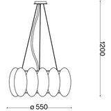 Ideal Lux luster na sajli ovalino 8xE27/60W/230V prečnik 55 cm beo | Eponuda.com