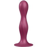 Satisfyer Double Ball-R - utegnuti dildo s vakuumom (crveni) | shoptok.hr