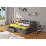ADRK Djeji krevet na kat TOMI s ogradom i madracima 97 cm - GRAFIT | shoptok.hr