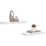  Polica na zidu Zidne 2 pcs Bijeli mramor 60 x 23 5 x 4 cm | shoptok.hr