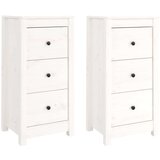  Komode 2 kom bijela 40x35x80 cm od masivne borovine | shoptok.hr