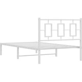  Metalni okvir za krevet s uzglavljem bijeli 100x190 cm | shoptok.hr