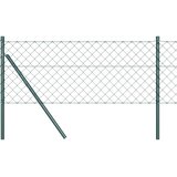 vidaXL Ograda od lančane veze s 13 postova 0.6x25 m Galvanizirani čelik Zelena | shoptok.hr