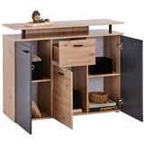 Mömax komoda leon, antracit, barva hrasta | Shoptok.si