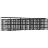 Vanjski kavez za pse s krovom čelični 16,59 m² | shoptok.hr