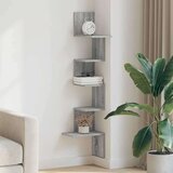 vidaXL Stenska kotna polica siva sonoma 32x32x127,5 cm inženirski les | Shoptok.si