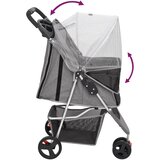 Sklopiva kolica za pse siva 80 x 46 x 98 cm od tkanine Oxford | shoptok.hr