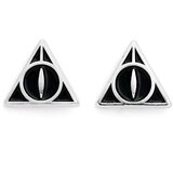 HARRY POTTER Naušnice Deathly Hallows na čepić, posrebrene | shoptok.hr