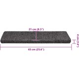  Prostirke za stepenice samoljepljive 30 kom 65x21x4 cm tamnosive pravokutne rubove | shoptok.hr