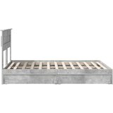  Postelja s shranjevanjem z vzglavjem Betonsko siva 150 x 200 cm, (5000106972) | Shoptok.si