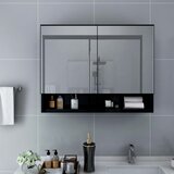 vidaXL lED kupaonski ormarić s ogledalom crni 80 x 15 x 60 cm MDF Cijene