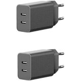INF 5V 2A EU dvojni USB-C zidni adapter 2-pack, V0 ohišje Black, (5000292186) Cene