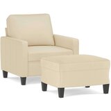  Fotelj s stolčkom za noge krem 60 cm blago, (20909894) | Shoptok.si