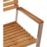 vidaXL Set za blagovanje u vrtu od 5 dijelova od masivnog bagremovog drveta, Vanjski blagovački stol 180x90x75 cm od masivnog bagremovog drveta, Stacking vrtne stolice 4 kom masivno bagremovo drvo i čelik | shoptok.hr