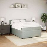 vidaXL Box spring postelja z vzmetnico svetlo siva 160x200 cm žamet | Shoptok.si