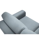 Cosmopolitan Design Svetlo modra žametna raztegljiva sedežna garnitura s prostorom za shranjevanje 235 cm Kyoto – | Shoptok.si