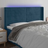  LED uzglavlje tamnoplavo 203 x 16 x 118/128 cm od tkanine | shoptok.hr