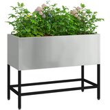  Povišeni Vrtni Planter Srebrno 60 x 26 x 45 cm Cinkani čelik | shoptok.hr