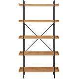 XORA regal 90/172/30 cm črna, barve hrasta | Shoptok.si