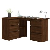  Kotna pisalna miza rjavi hrast 145x100x76 cm konstruiran les, (20640649) | Shoptok.si