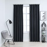 vidaXL Zavjese za zamračivanje s kukama 2 kom antracit 140 x 225 cm Cijene
