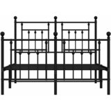  Metalni okvir kreveta uzglavlje i podnožje crni 135x190 cm | shoptok.hr